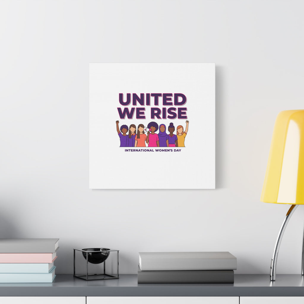 United We Rise Matte Canvas, Stretched | International Women’s Day, IWD Typography