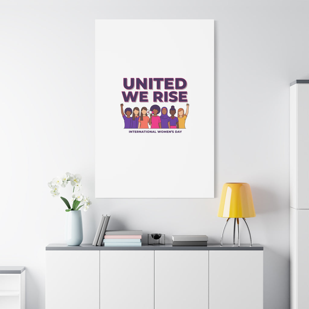 United We Rise Matte Canvas, Stretched | International Women’s Day, IWD Typography