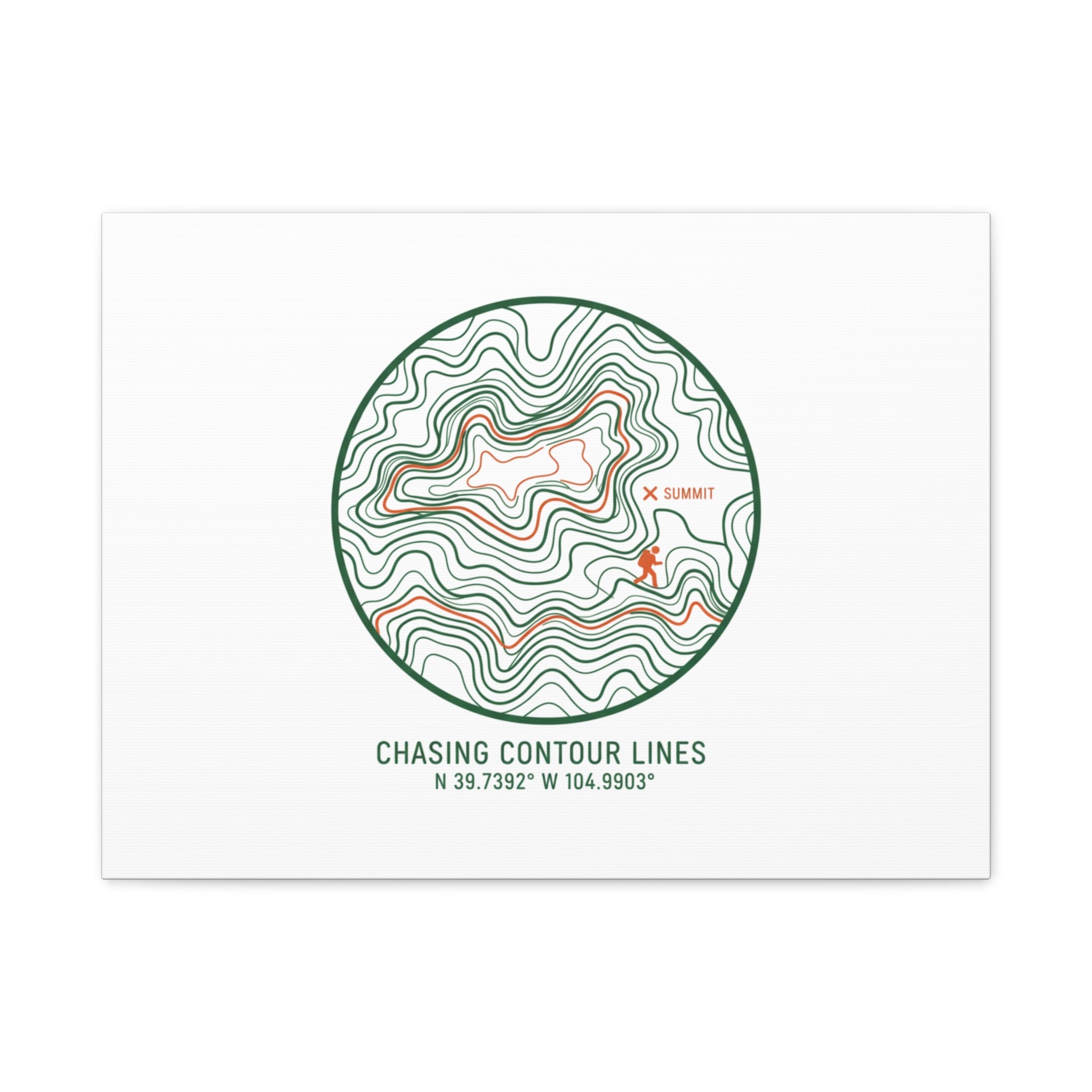 Chasing Contour Lines Topographic Canvas | topographic map print, contour line design