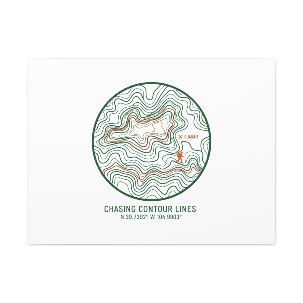 Chasing Contour Lines Topographic Canvas | topographic map print, contour line design