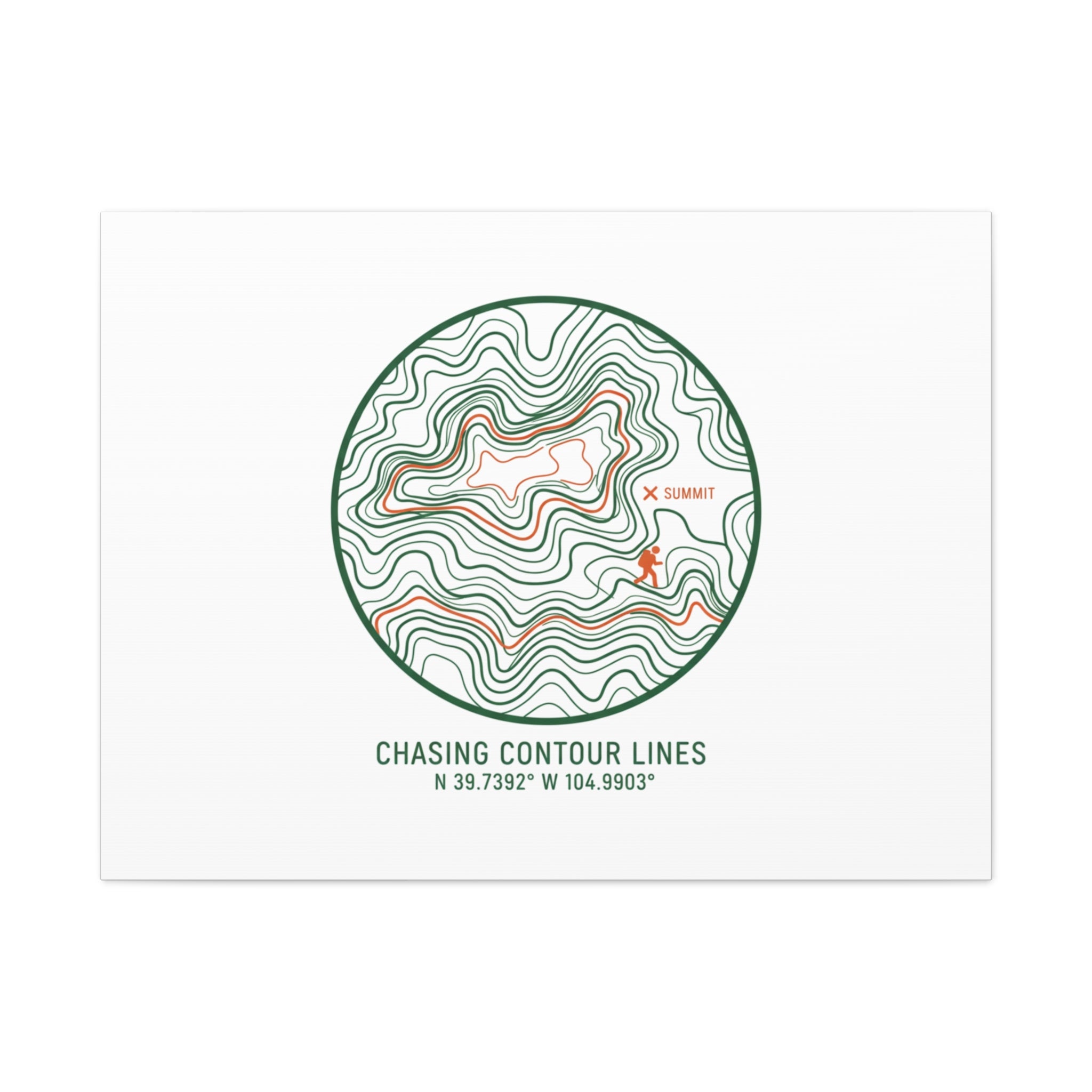 Chasing Contour Lines Topographic Canvas | topographic map print, contour line design