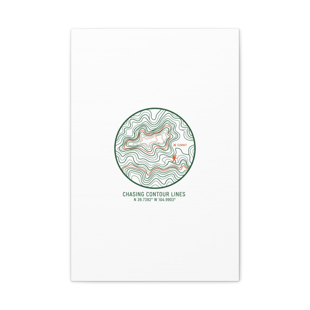Chasing Contour Lines Topographic Canvas | topographic map print, contour line design