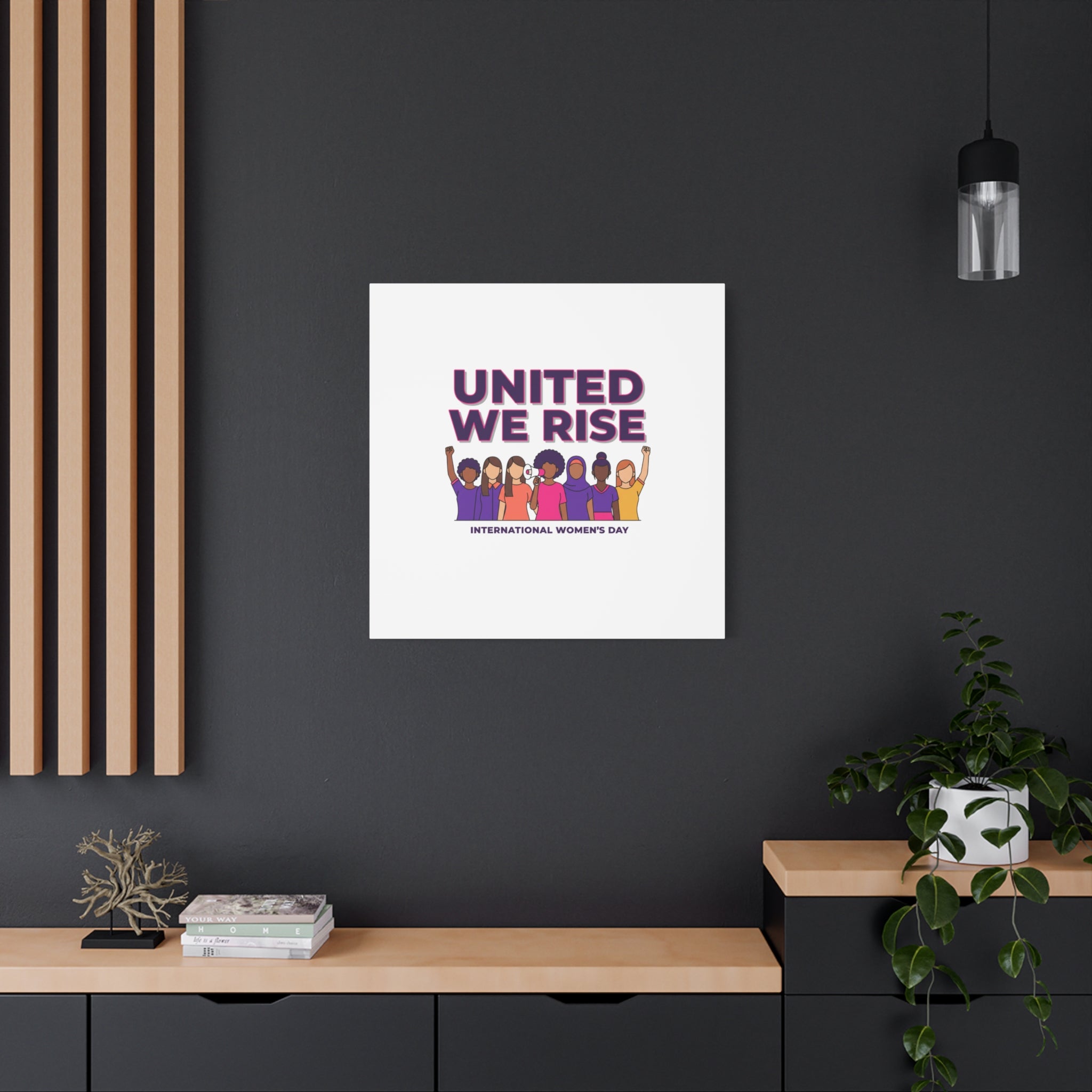 United We Rise Matte Canvas, Stretched | International Women’s Day, IWD Typography