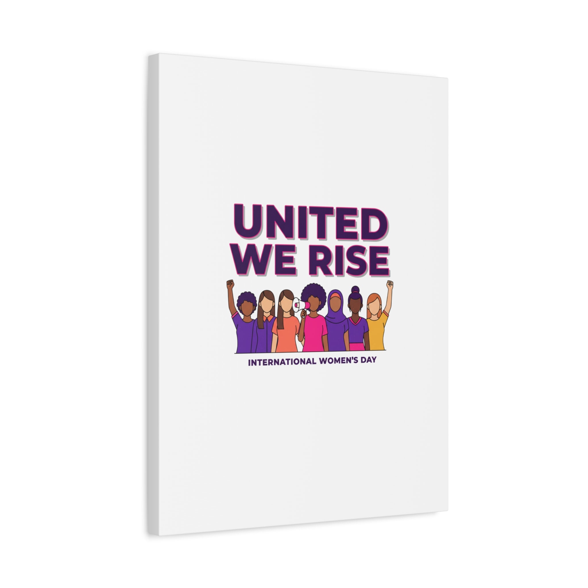 United We Rise Matte Canvas, Stretched | International Women’s Day, IWD Typography