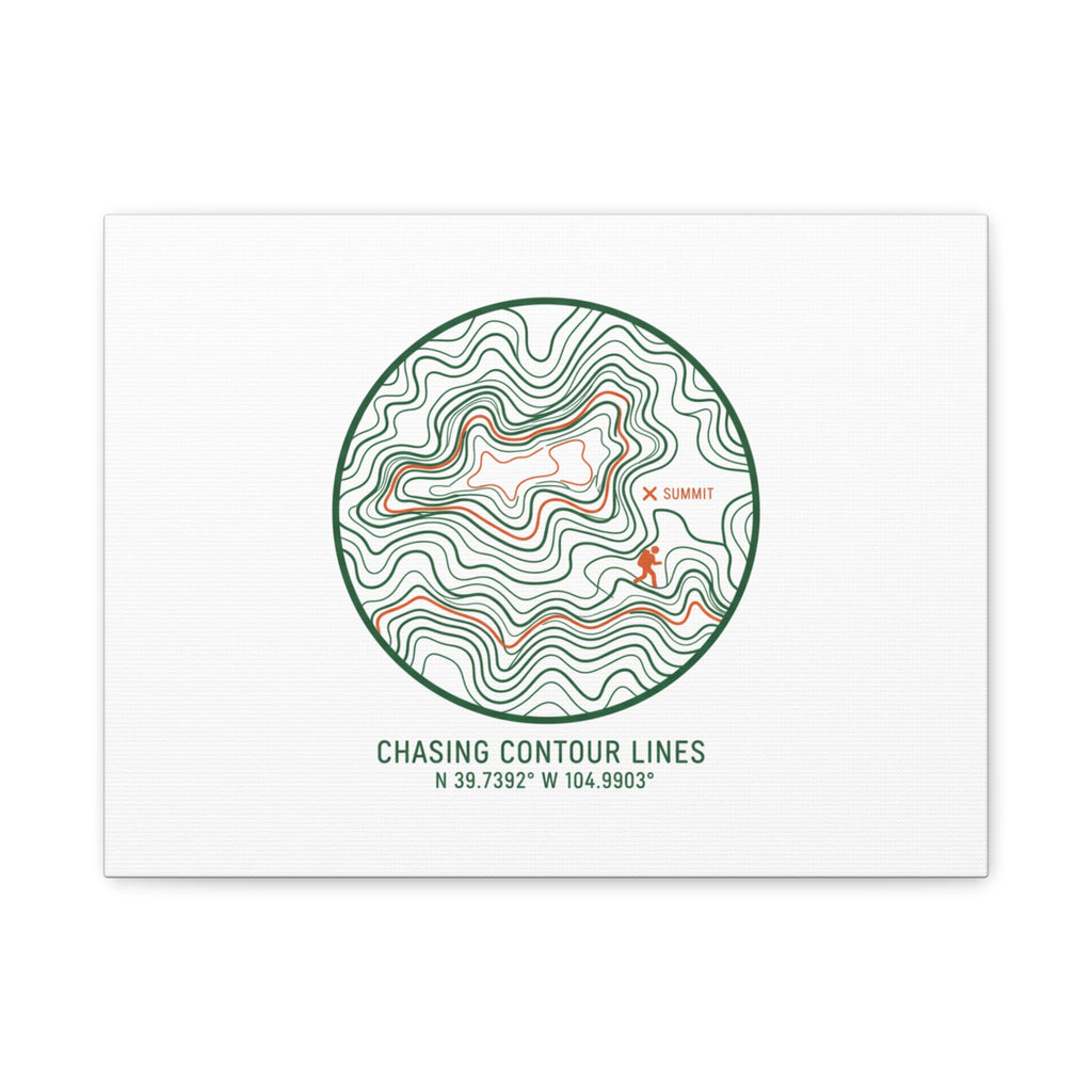 Chasing Contour Lines Topographic Canvas | topographic map print, contour line design