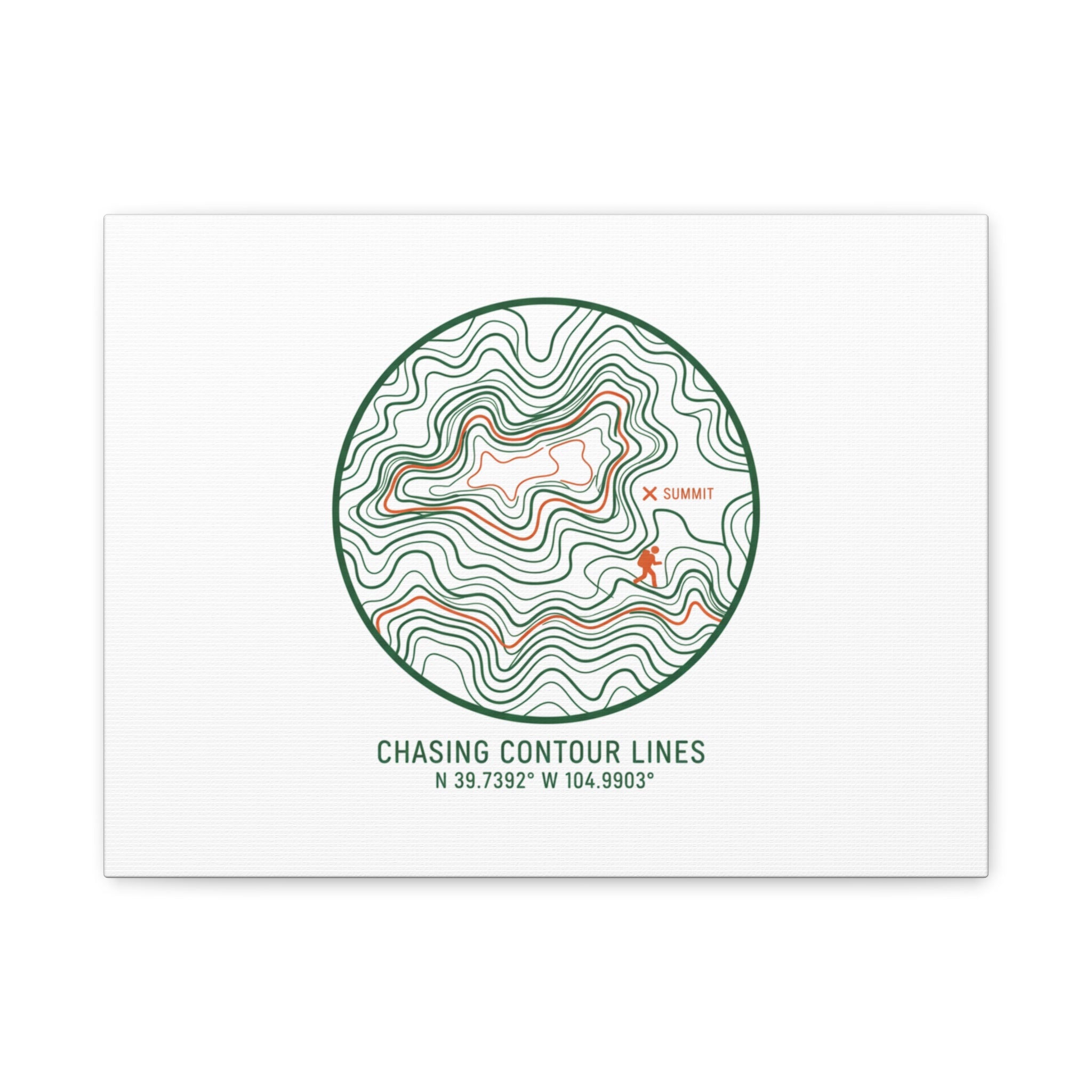 Chasing Contour Lines Topographic Canvas | topographic map print, contour line design