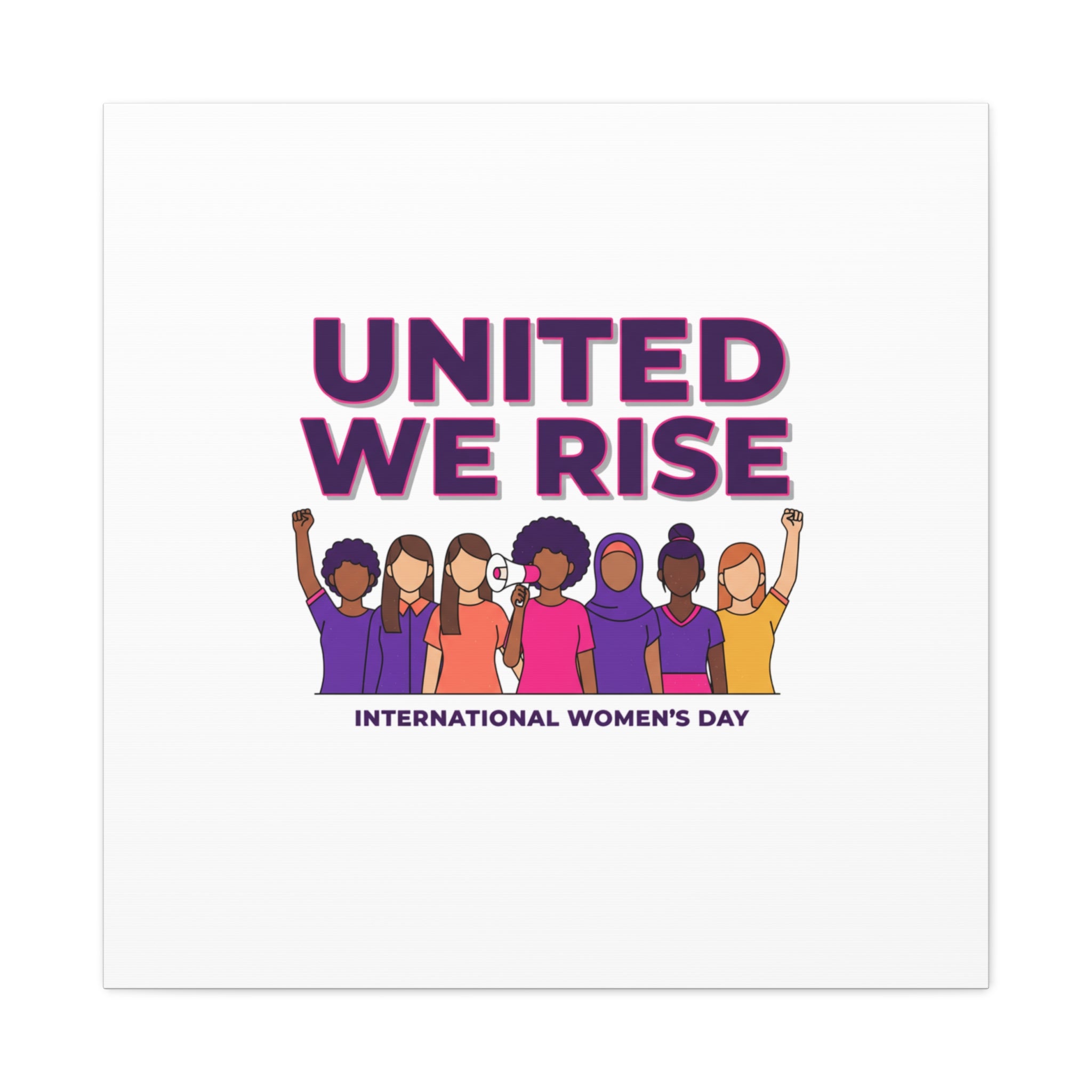 United We Rise Matte Canvas, Stretched | International Women’s Day, IWD Typography