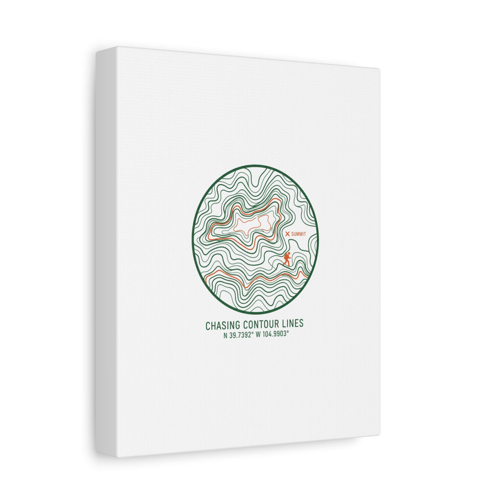 Chasing Contour Lines Topographic Canvas | topographic map print, contour line design