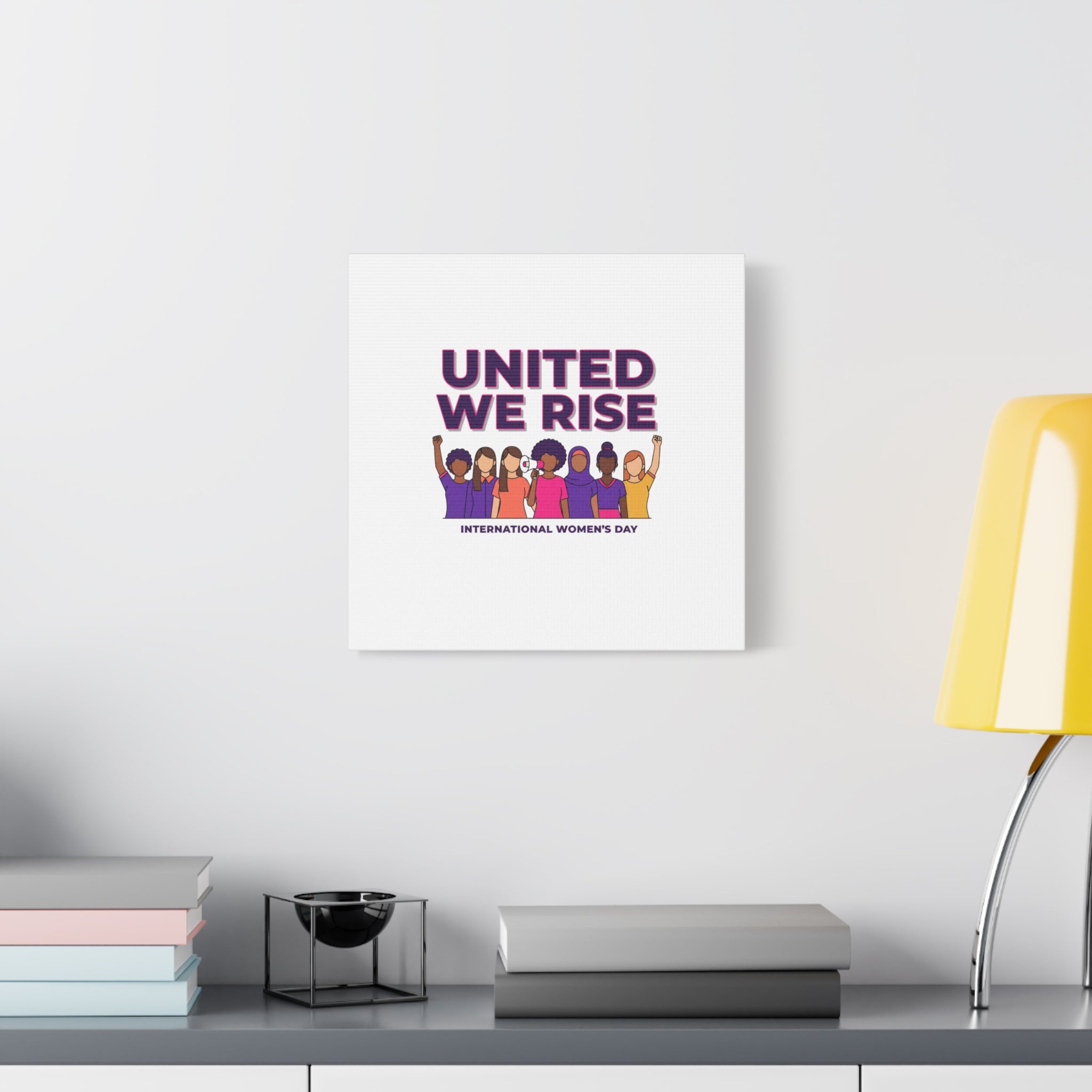 United We Rise Matte Canvas, Stretched | International Women’s Day, IWD Typography
