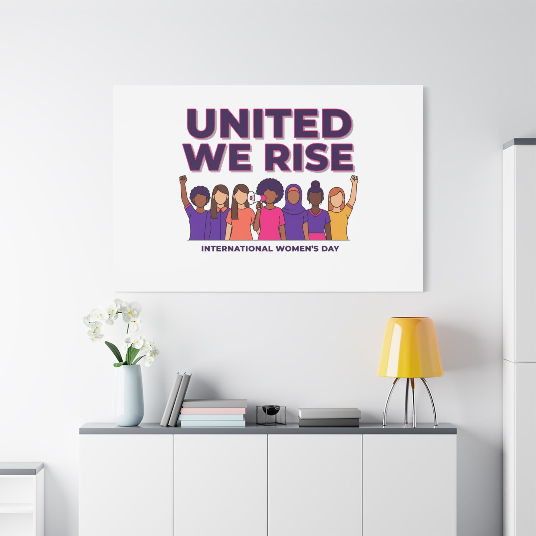 United We Rise Matte Canvas, Stretched | International Women’s Day, IWD Typography