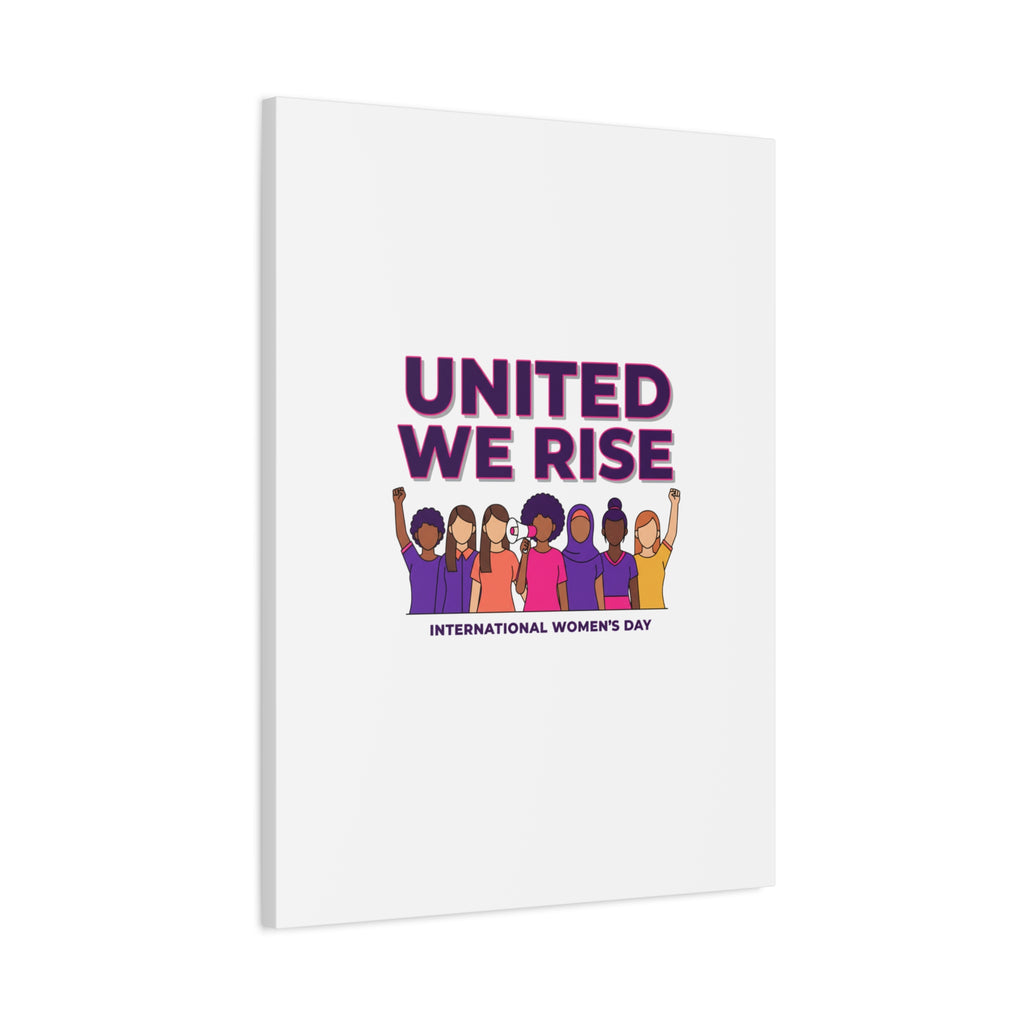 United We Rise Matte Canvas, Stretched | International Women’s Day, IWD Typography