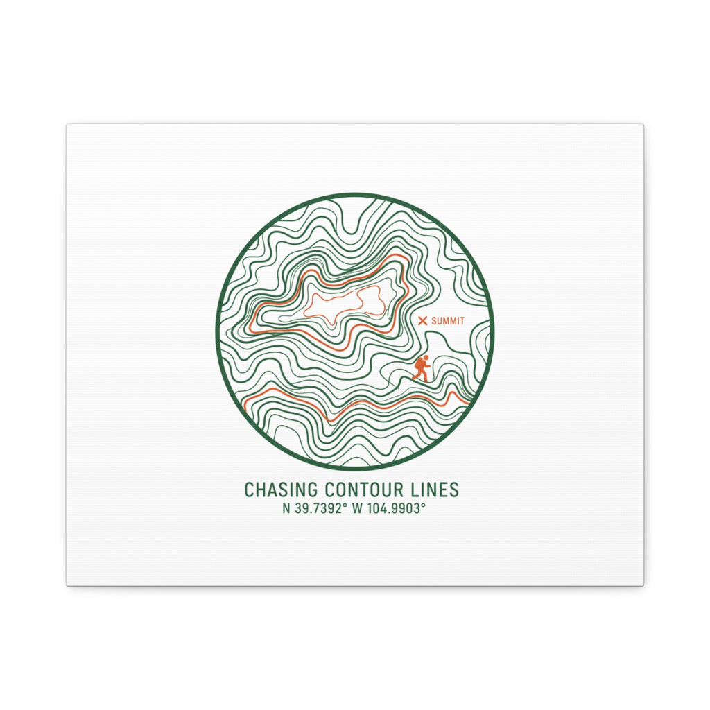 Chasing Contour Lines Topographic Canvas | topographic map print, contour line design