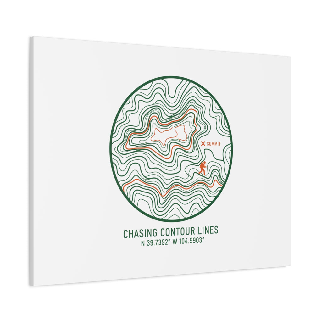 Chasing Contour Lines Topographic Canvas | topographic map print, contour line design