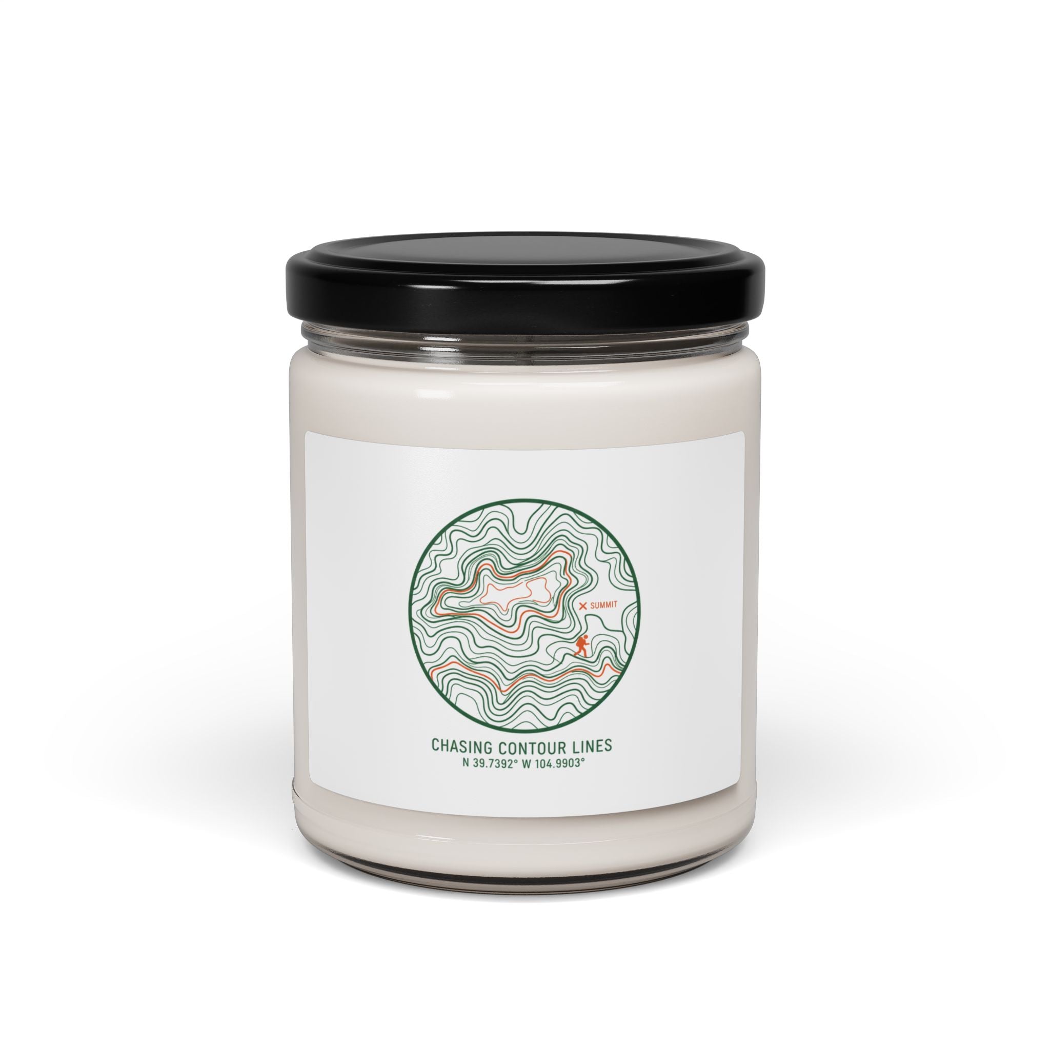 Topographic Contour Line Candle, Soy Jar Candle | Terrain Map Aesthetic