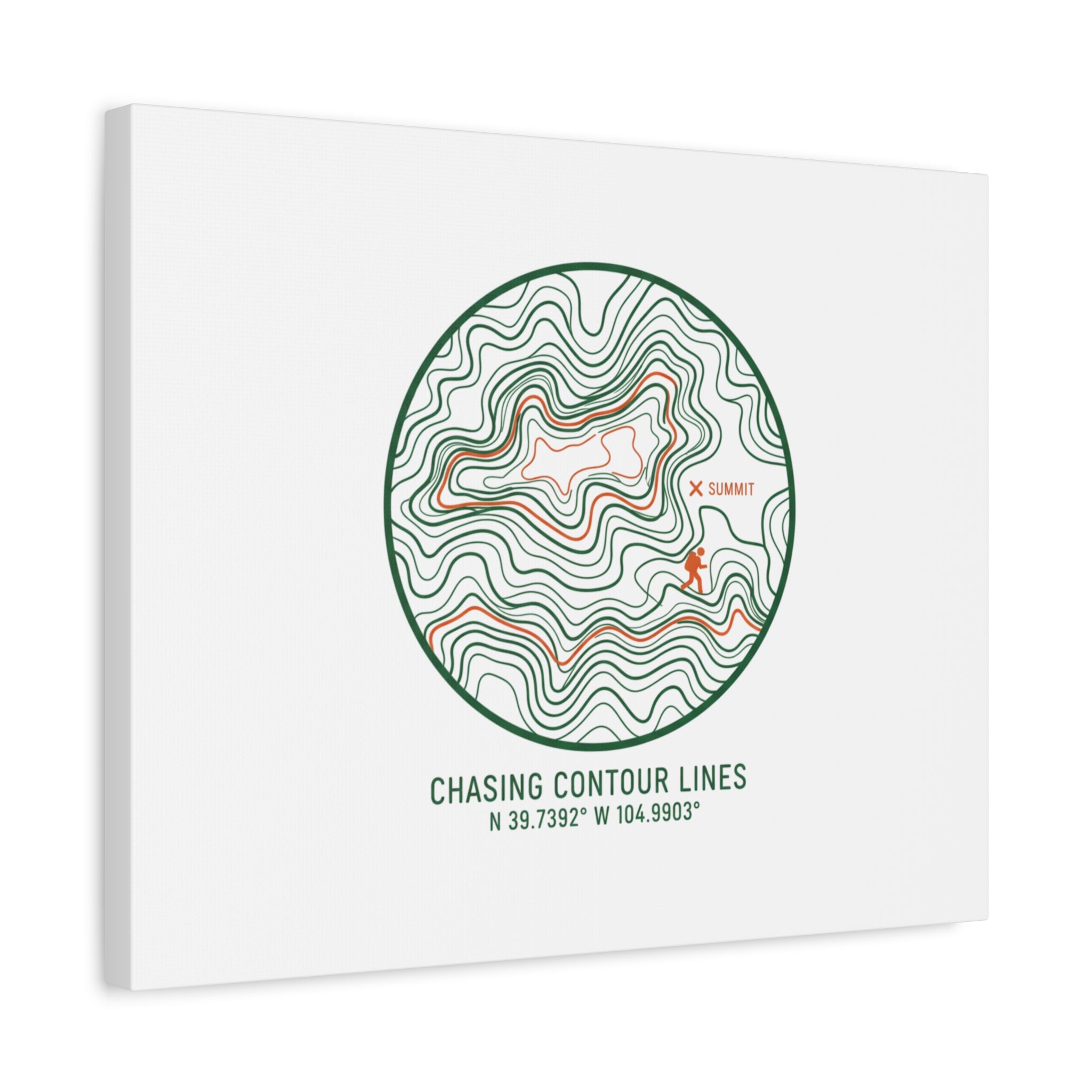 Chasing Contour Lines Topographic Canvas | topographic map print, contour line design