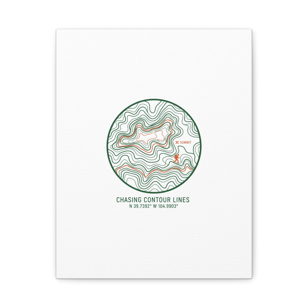 Chasing Contour Lines Topographic Canvas | topographic map print, contour line design