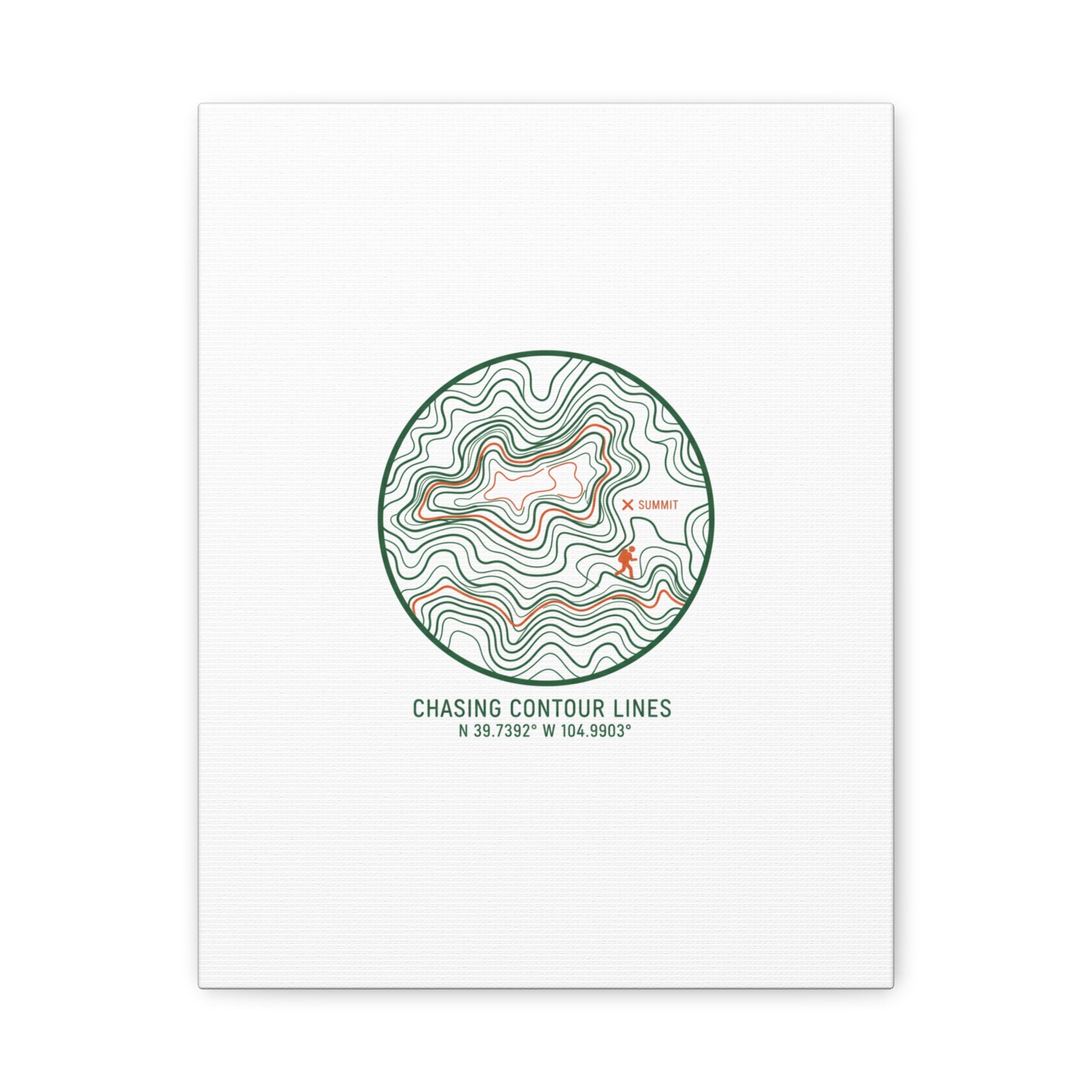 Chasing Contour Lines Topographic Canvas | topographic map print, contour line design