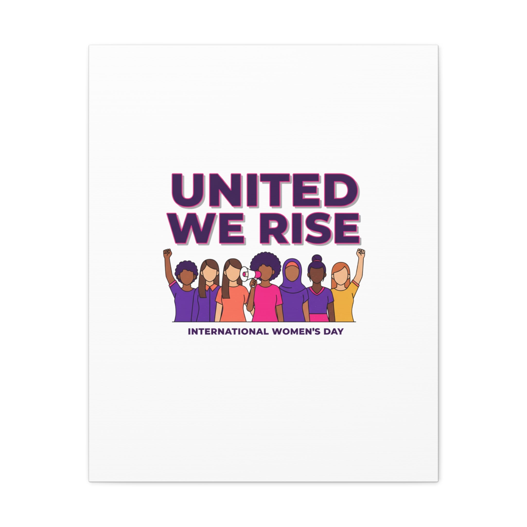 United We Rise Matte Canvas, Stretched | International Women’s Day, IWD Typography