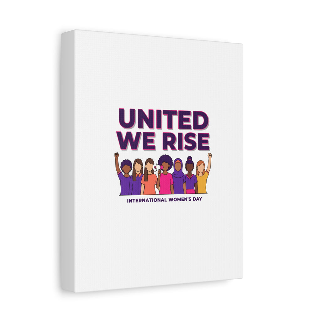 United We Rise Matte Canvas, Stretched | International Women’s Day, IWD Typography