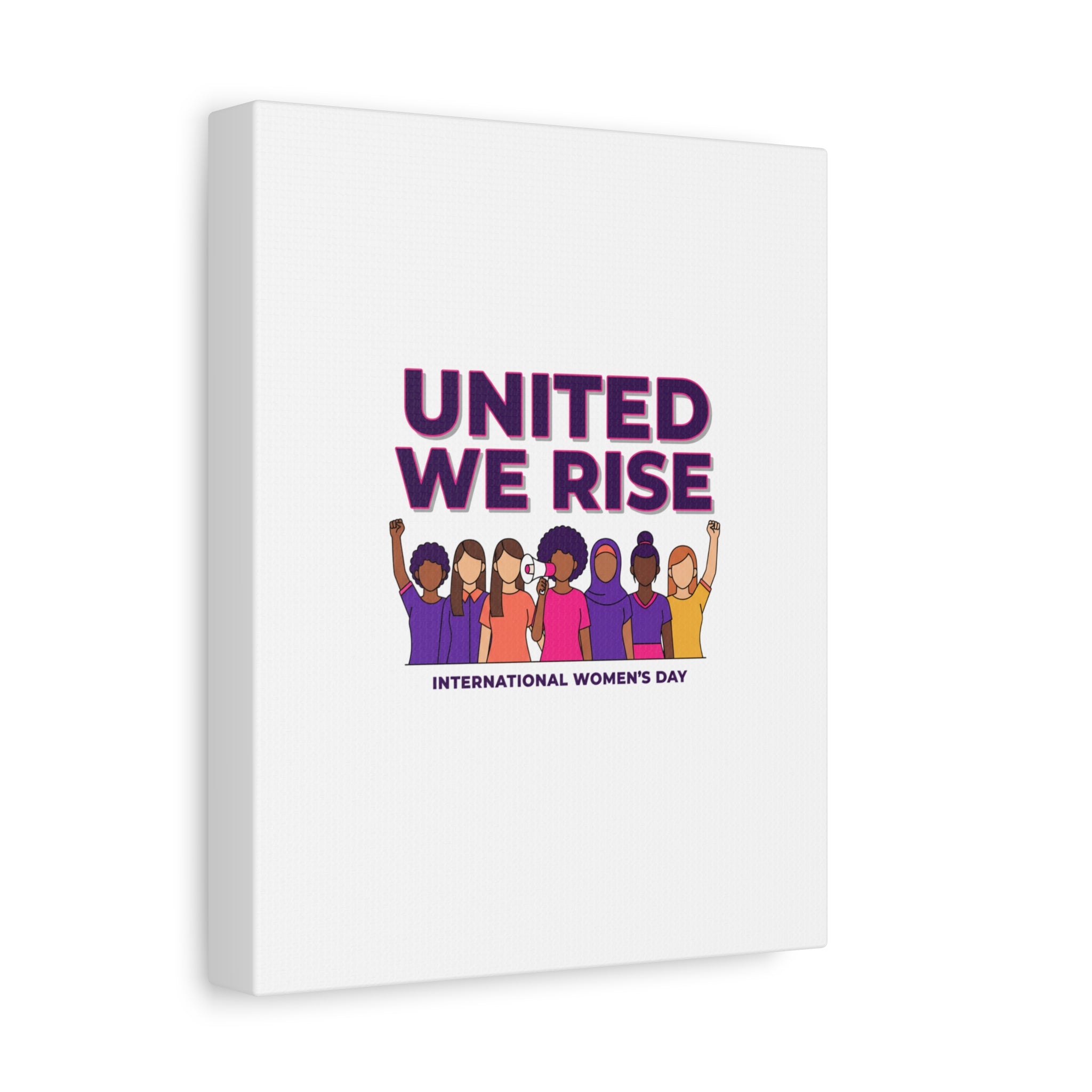 United We Rise Matte Canvas, Stretched | International Women’s Day, IWD Typography