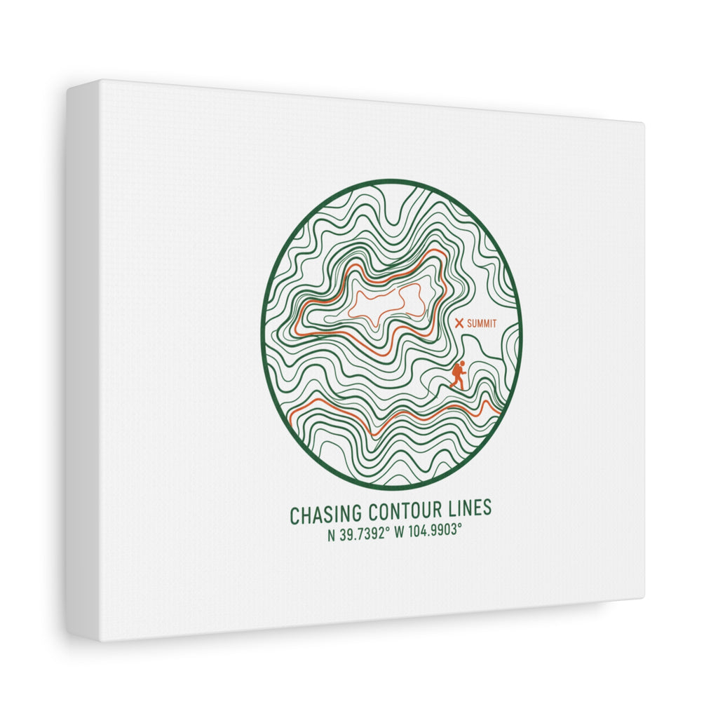 Chasing Contour Lines Topographic Canvas | topographic map print, contour line design
