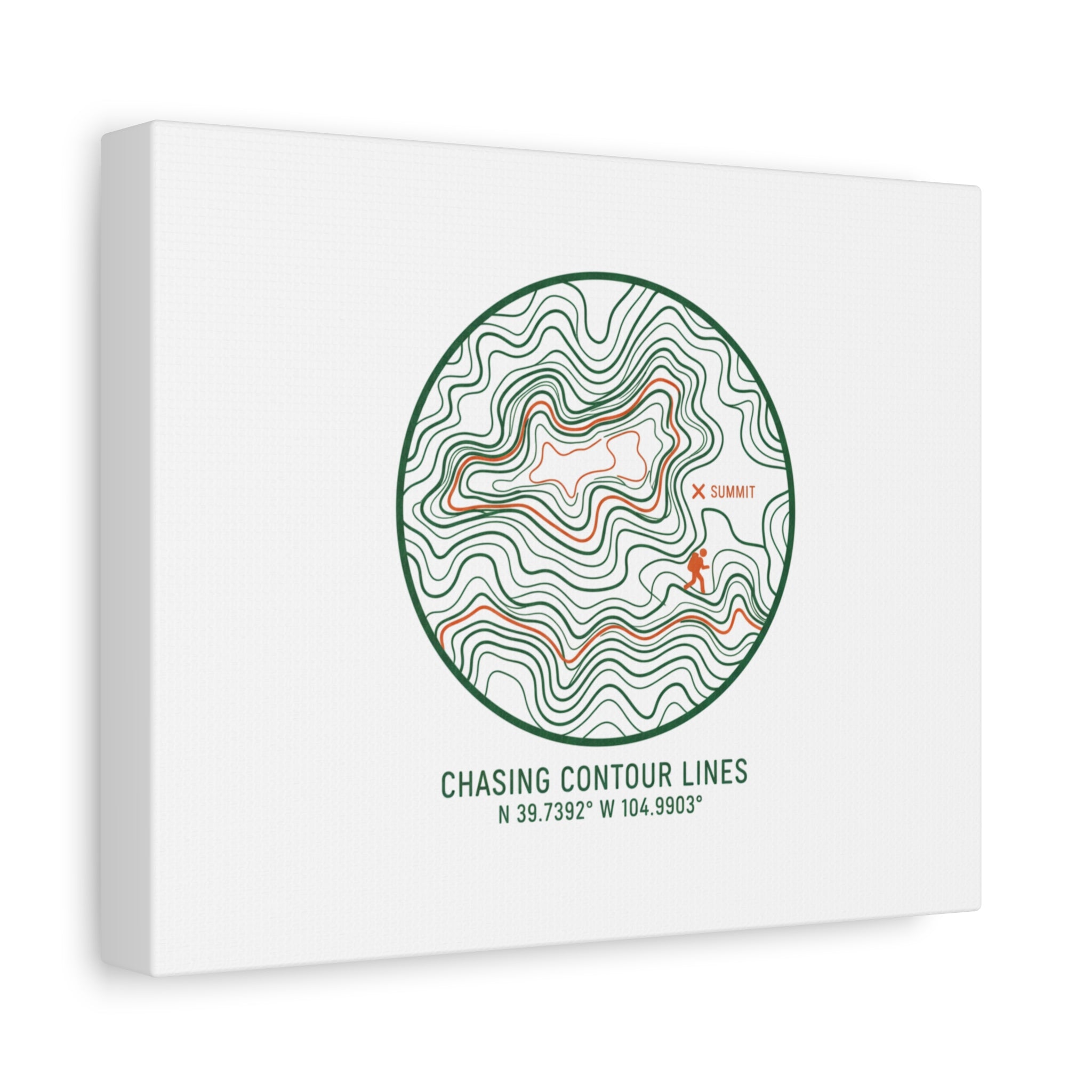 Chasing Contour Lines Topographic Canvas | topographic map print, contour line design