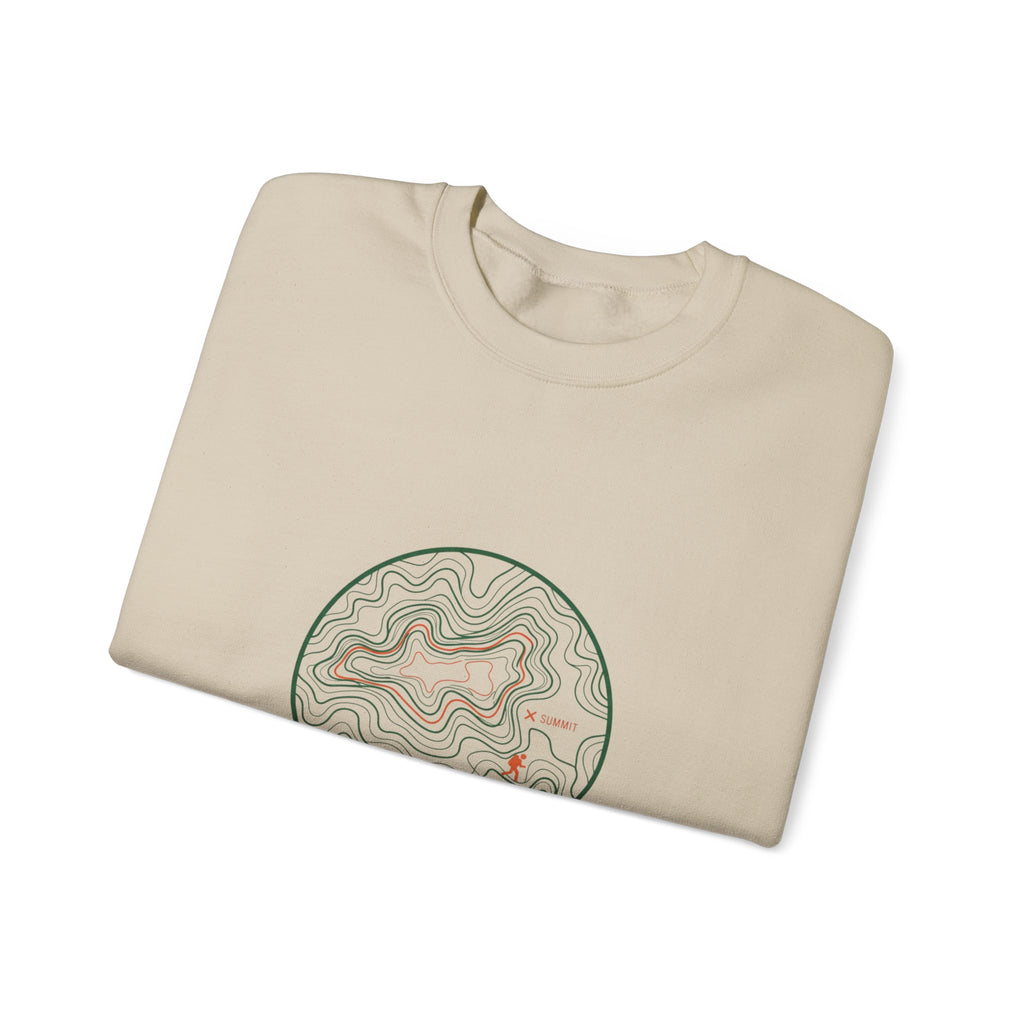 Topographic Contour Line Crewneck, topo apparel | terrain map print