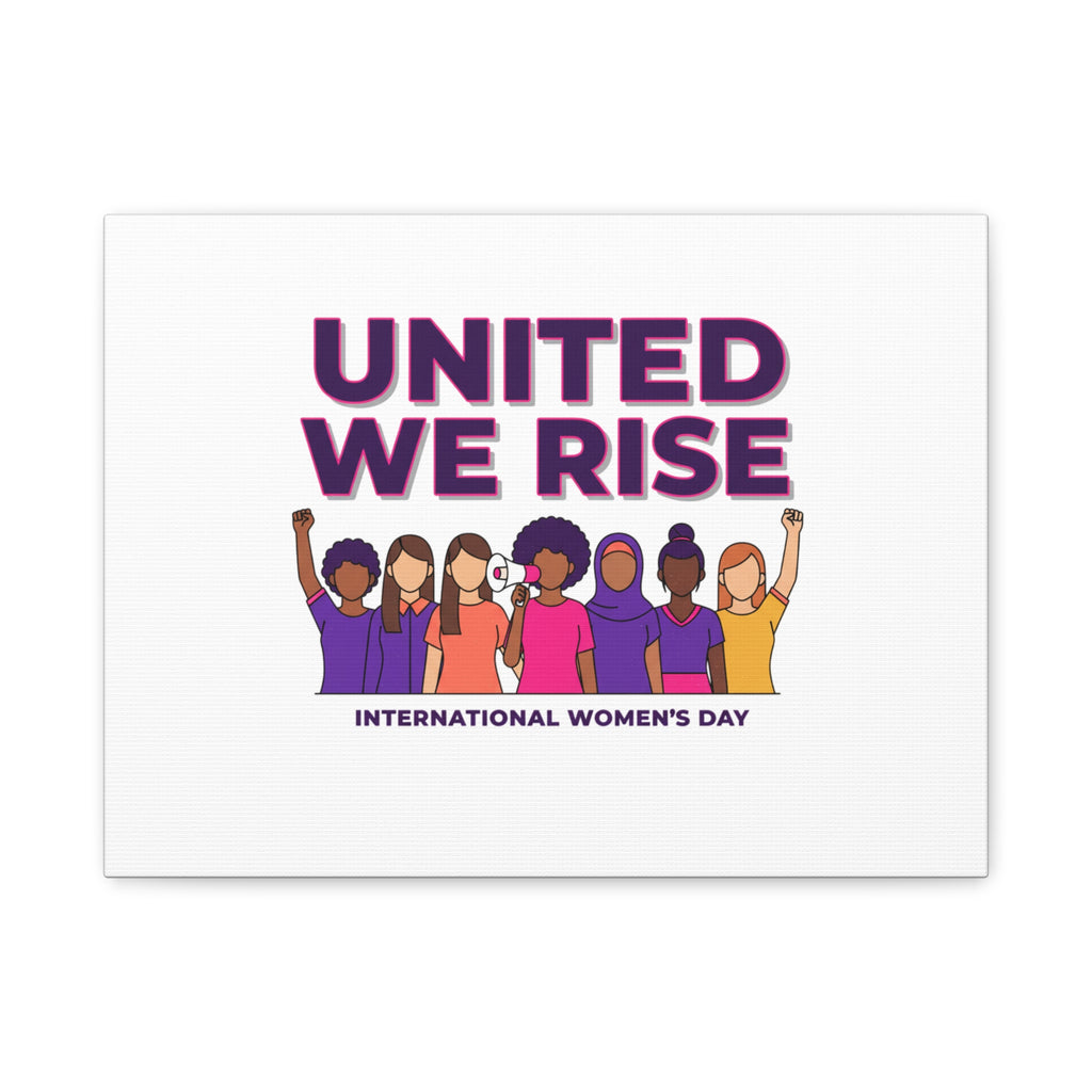 United We Rise Matte Canvas, Stretched | International Women’s Day, IWD Typography