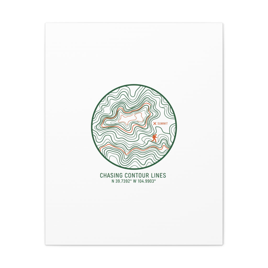 Chasing Contour Lines Topographic Canvas | topographic map print, contour line design