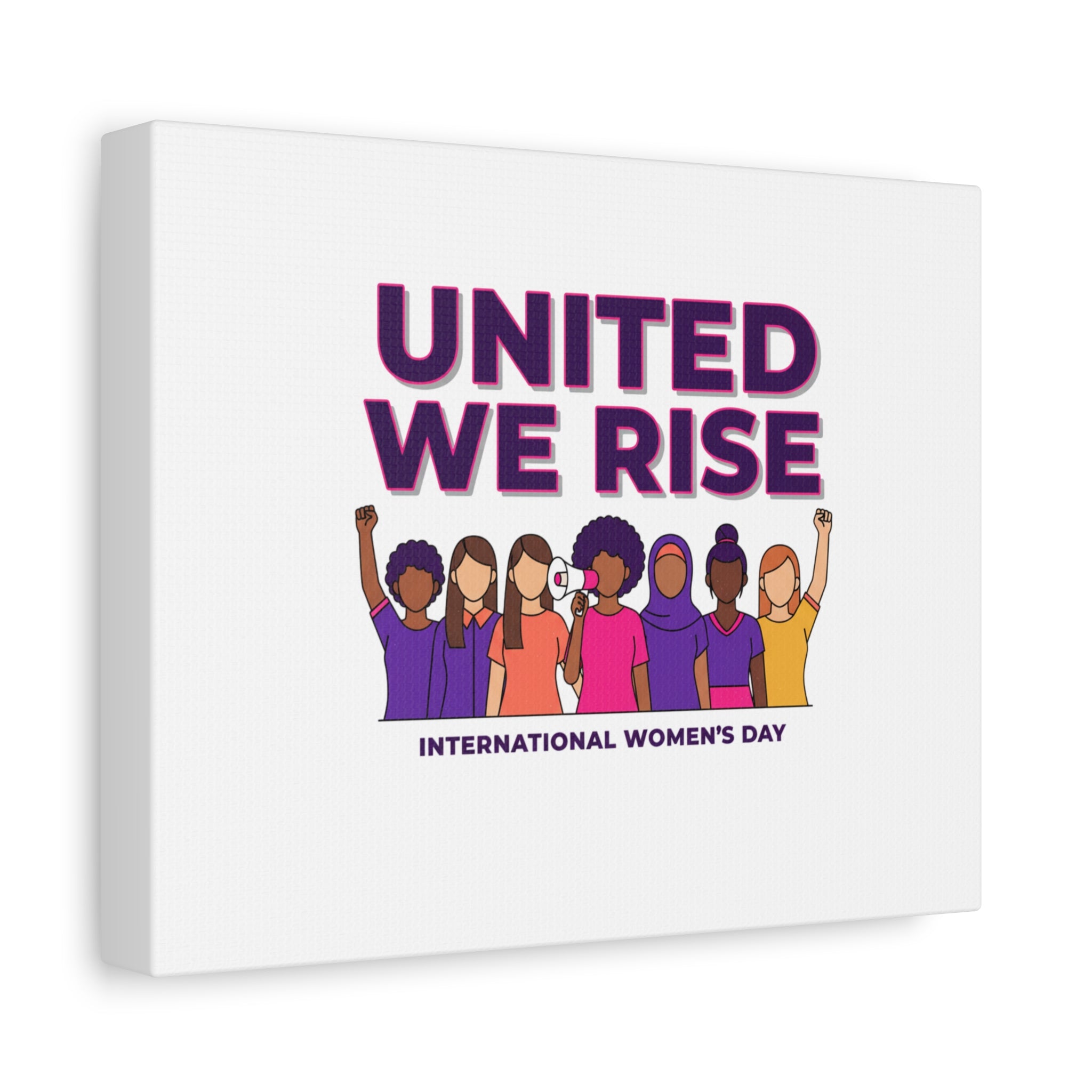 United We Rise Matte Canvas, Stretched | International Women’s Day, IWD Typography
