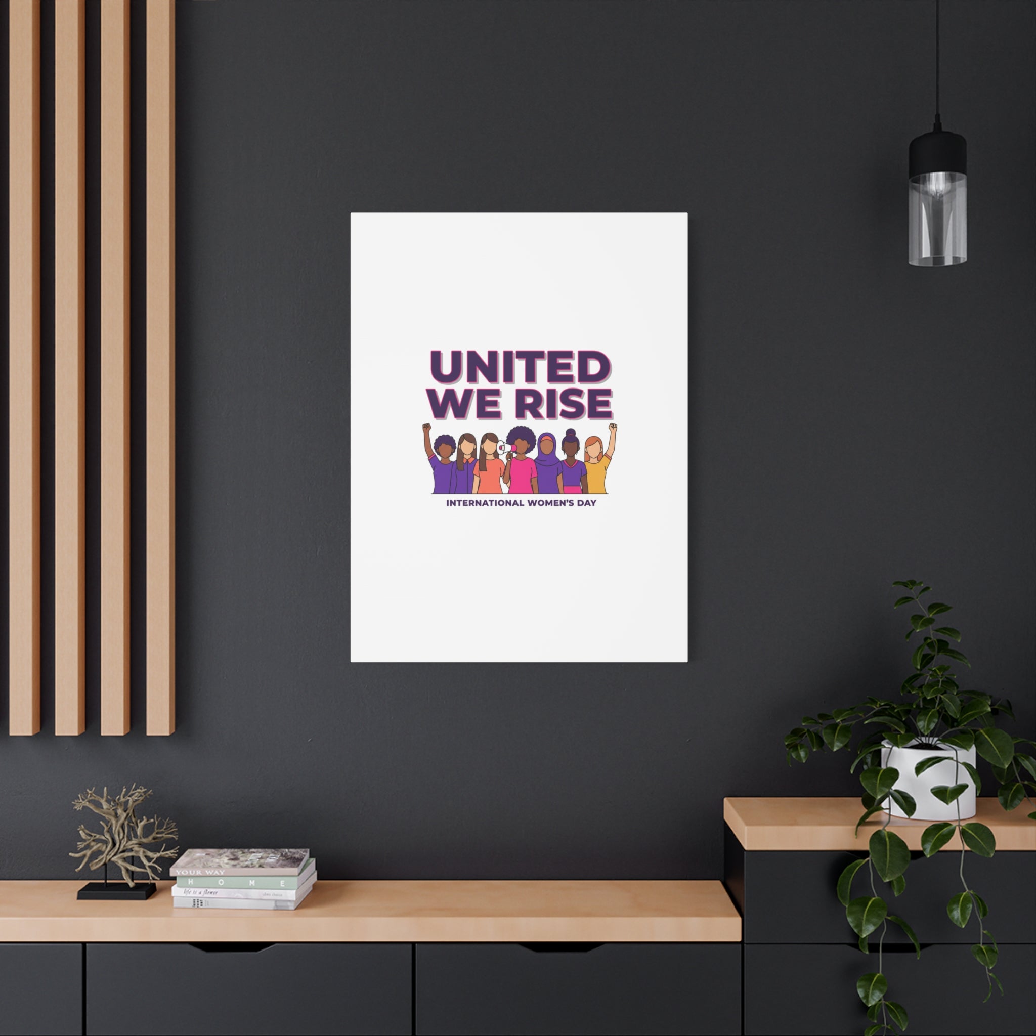 United We Rise Matte Canvas, Stretched | International Women’s Day, IWD Typography