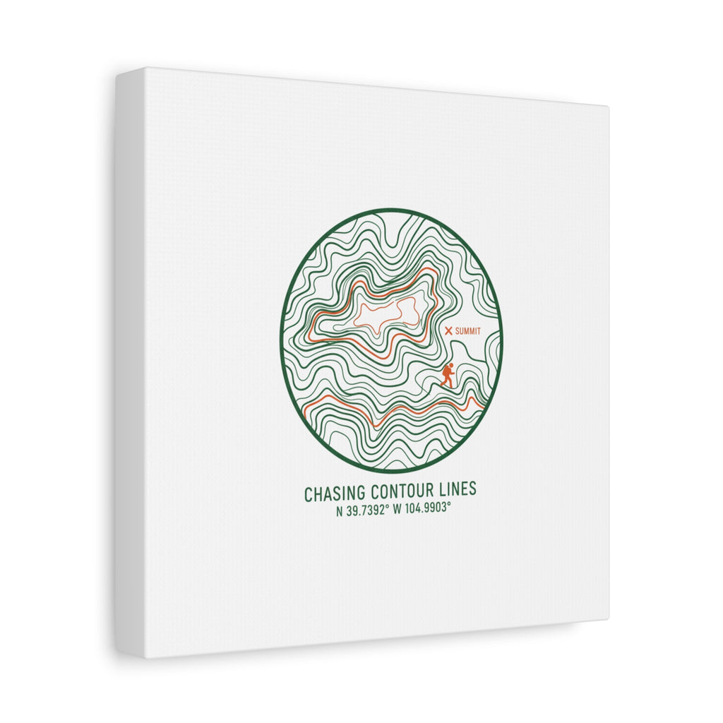 Chasing Contour Lines Topographic Canvas | topographic map print, contour line design