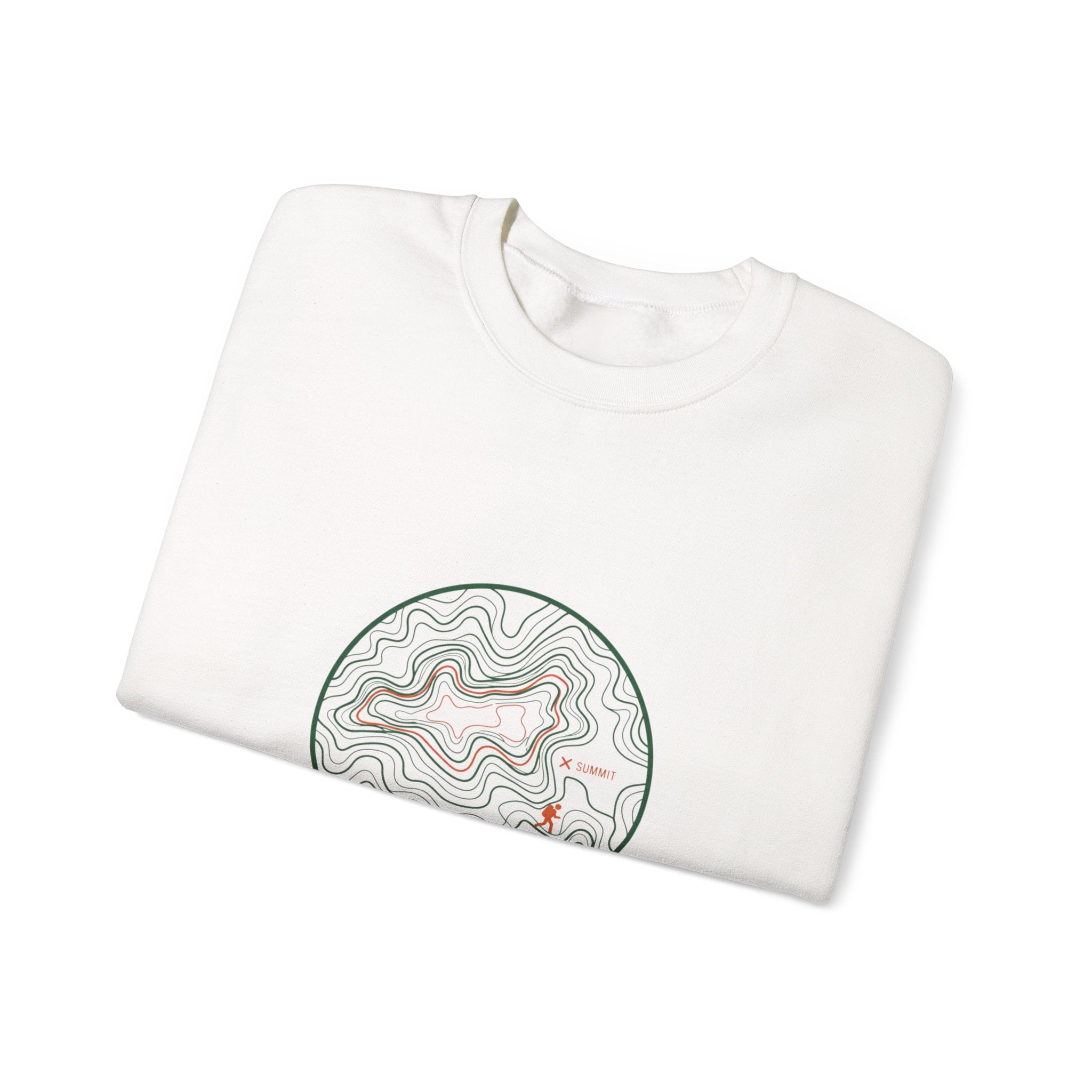 Topographic Contour Line Crewneck, topo apparel | terrain map print
