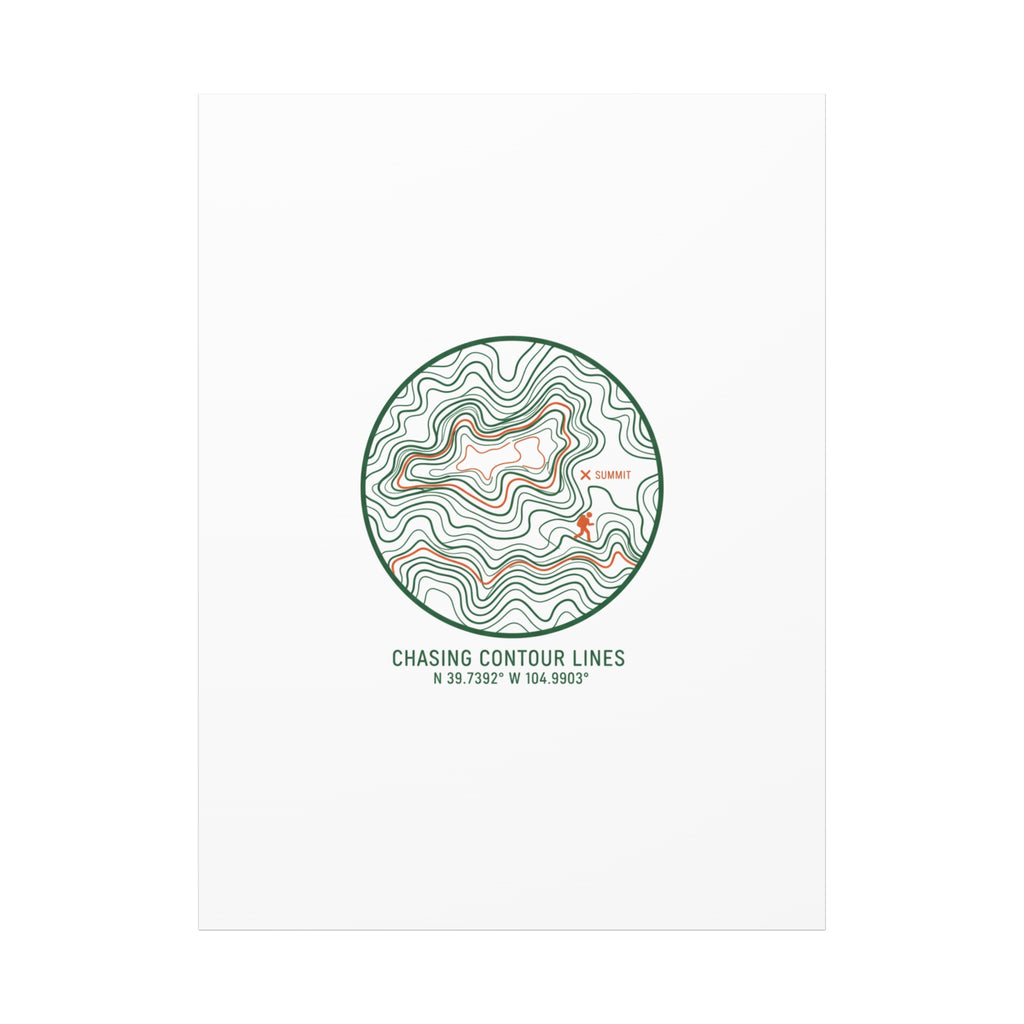 Chasing Contour Lines Topographic Canvas | topographic map print, contour line design