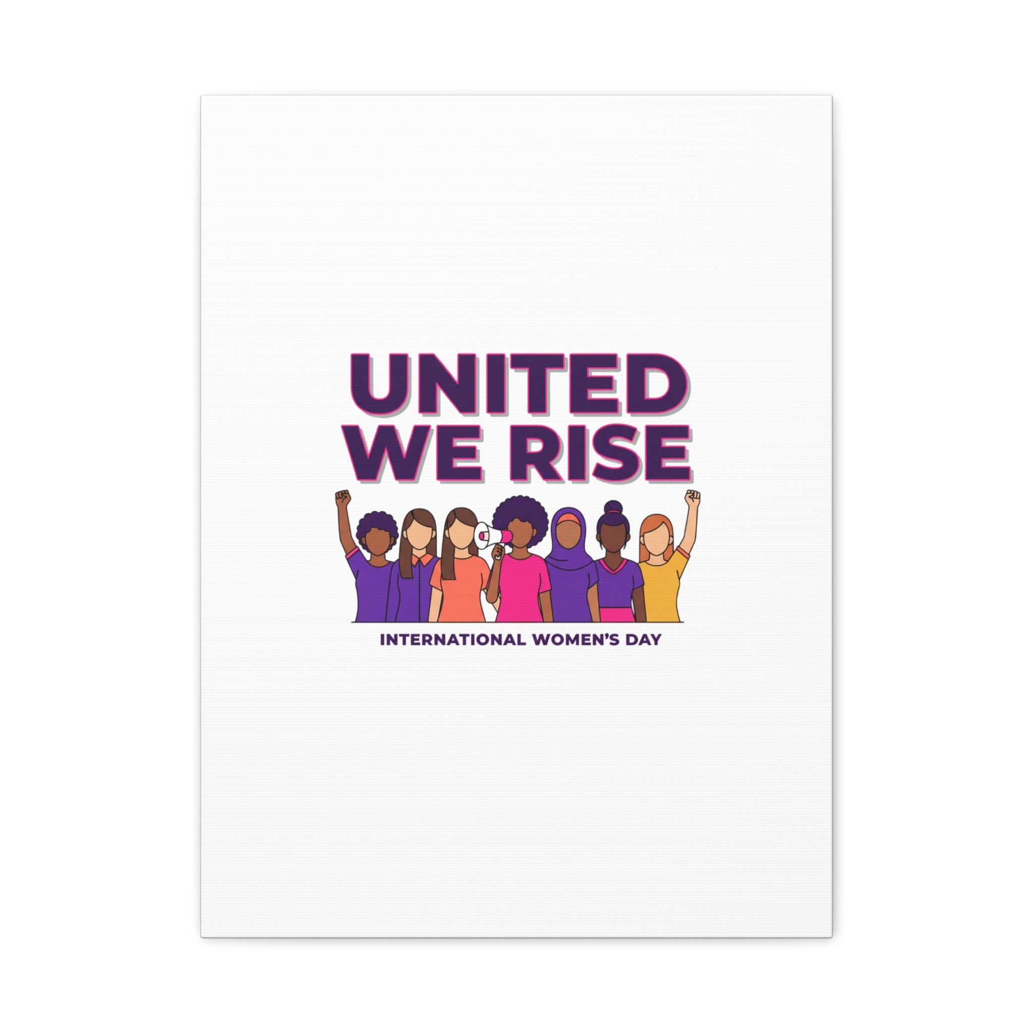 United We Rise Matte Canvas, Stretched | International Women’s Day, IWD Typography