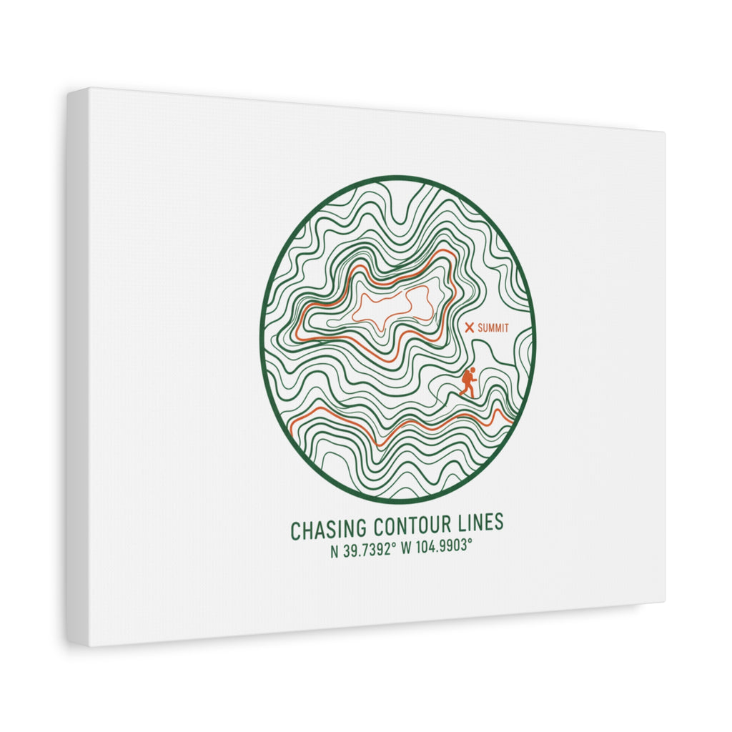 Chasing Contour Lines Topographic Canvas | topographic map print, contour line design
