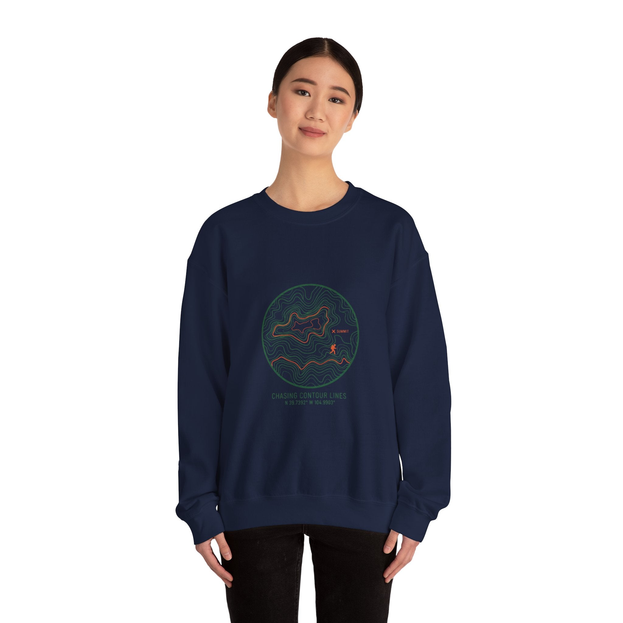 Topographic Contour Line Crewneck, topo apparel | terrain map print