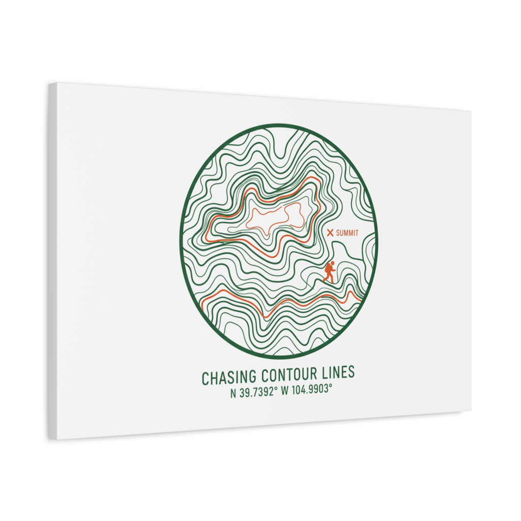 Chasing Contour Lines Topographic Canvas | topographic map print, contour line design
