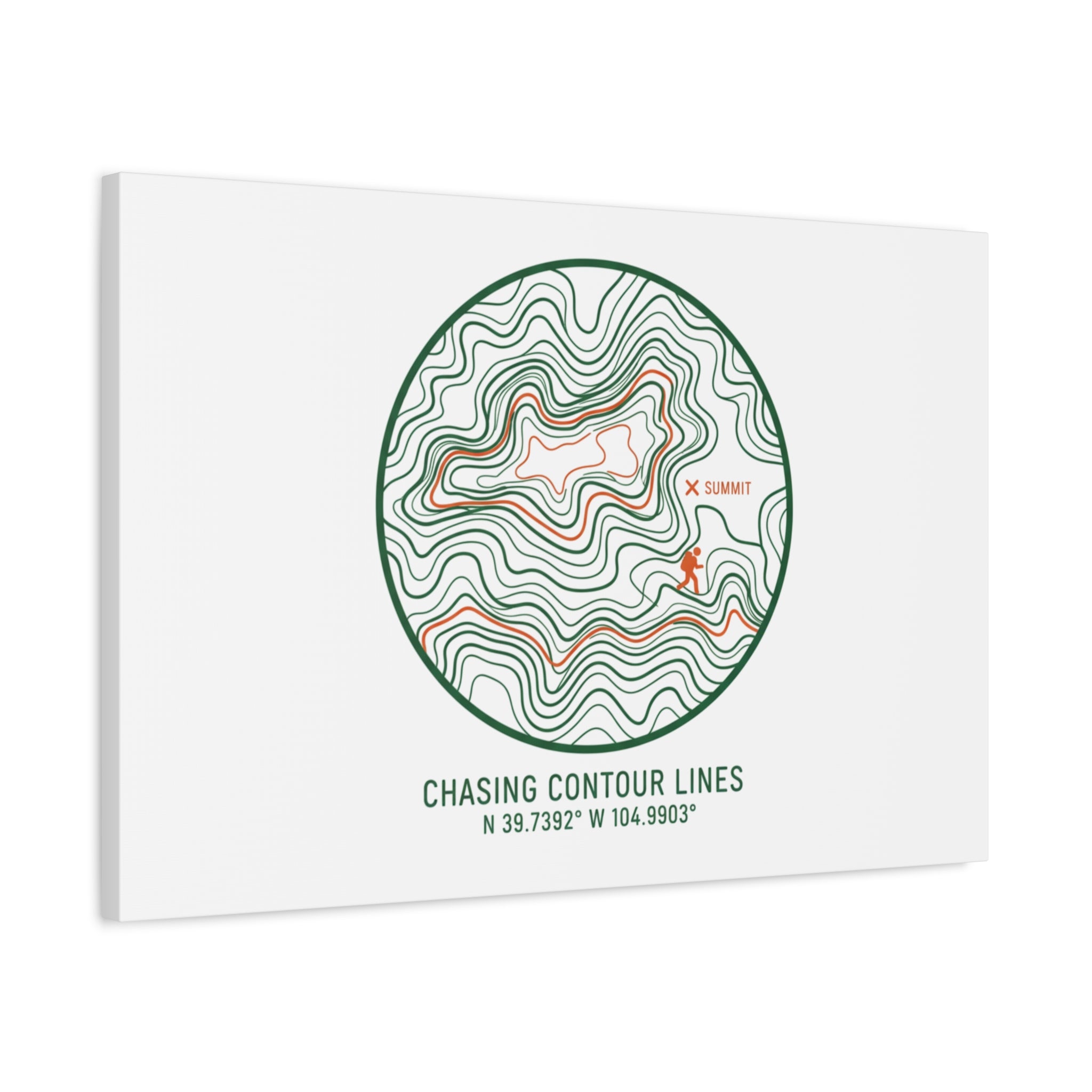 Chasing Contour Lines Topographic Canvas | topographic map print, contour line design