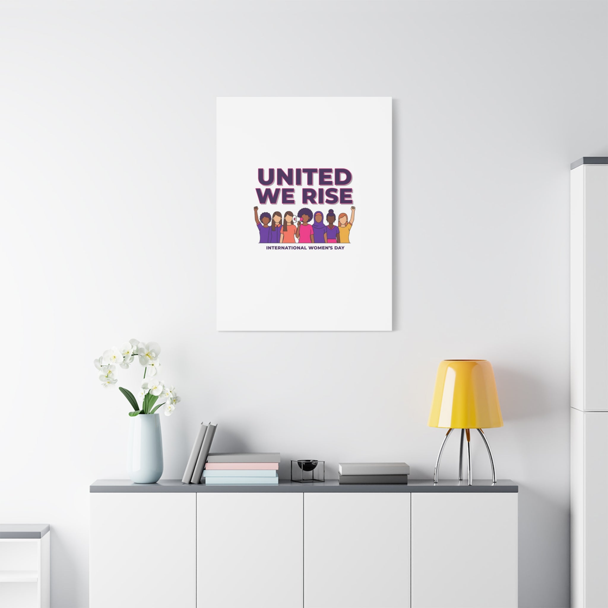 United We Rise Matte Canvas, Stretched | International Women’s Day, IWD Typography