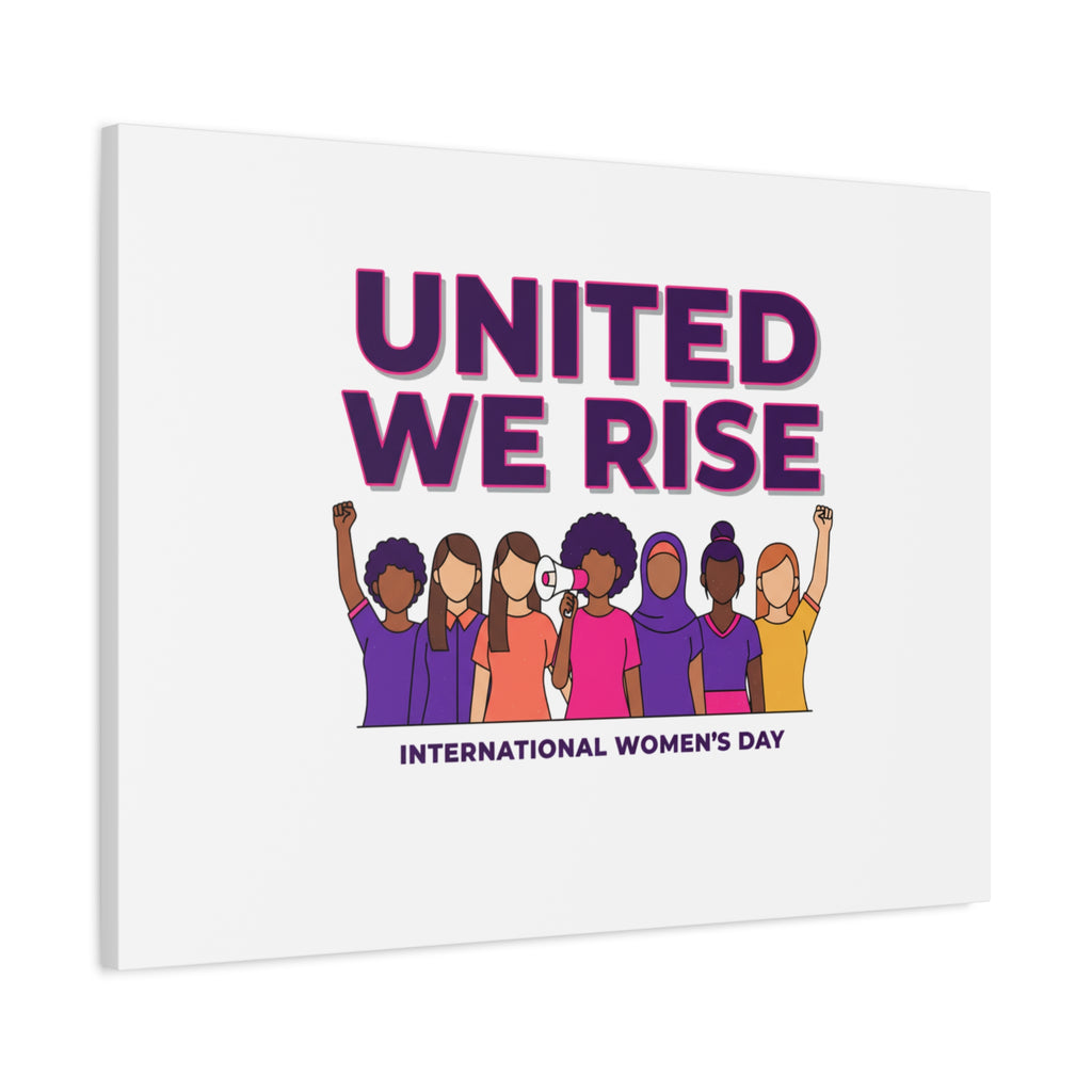 United We Rise Matte Canvas, Stretched | International Women’s Day, IWD Typography