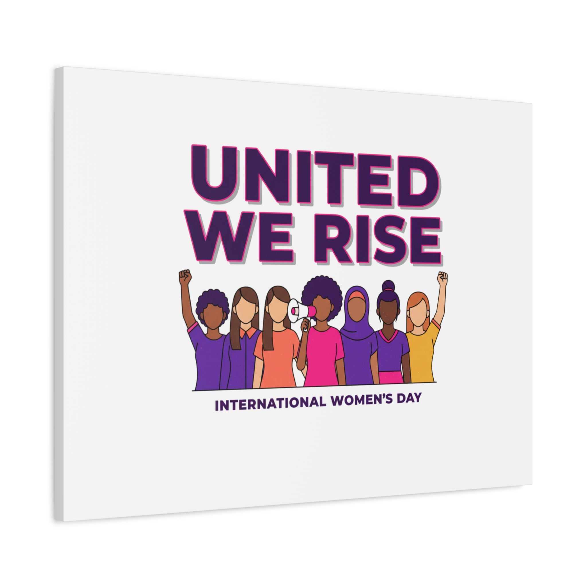 United We Rise Matte Canvas, Stretched | International Women’s Day, IWD Typography