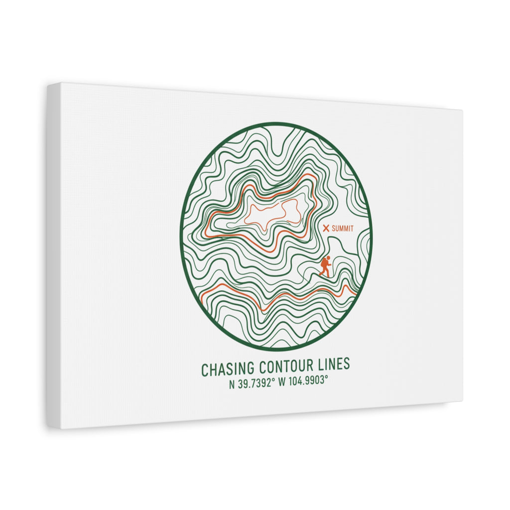 Chasing Contour Lines Topographic Canvas | topographic map print, contour line design