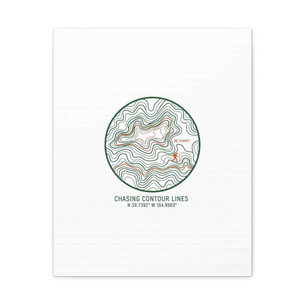 Chasing Contour Lines Topographic Canvas | topographic map print, contour line design