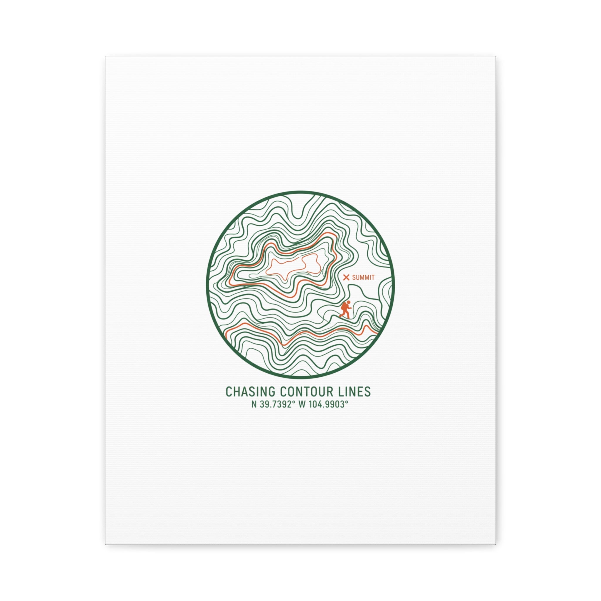 Chasing Contour Lines Topographic Canvas | topographic map print, contour line design