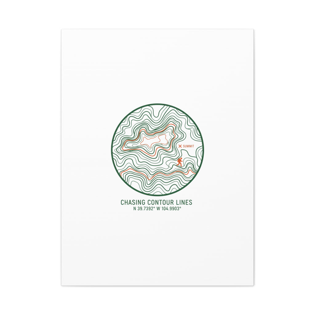 Chasing Contour Lines Topographic Canvas | topographic map print, contour line design