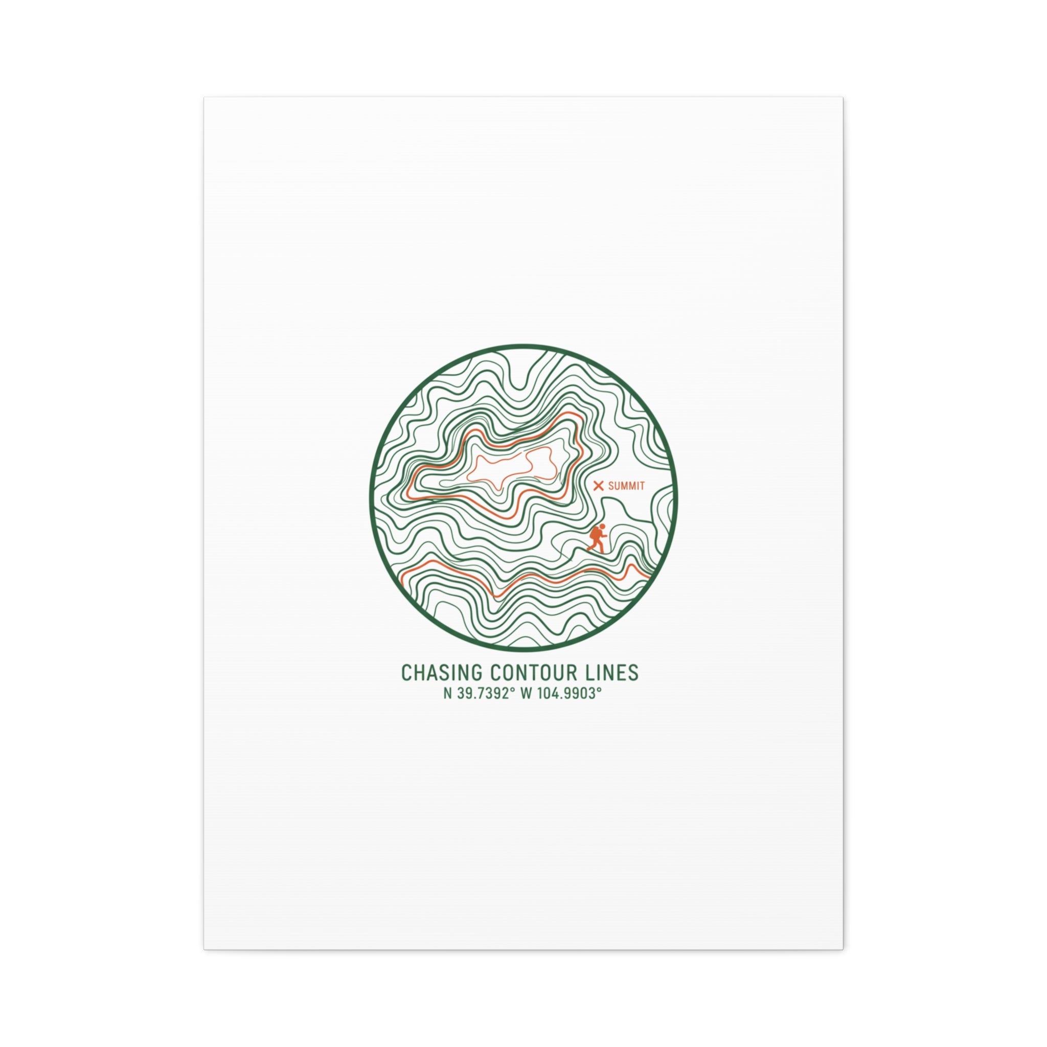 Chasing Contour Lines Topographic Canvas | topographic map print, contour line design