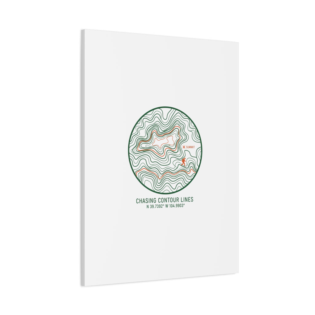 Chasing Contour Lines Topographic Canvas | topographic map print, contour line design