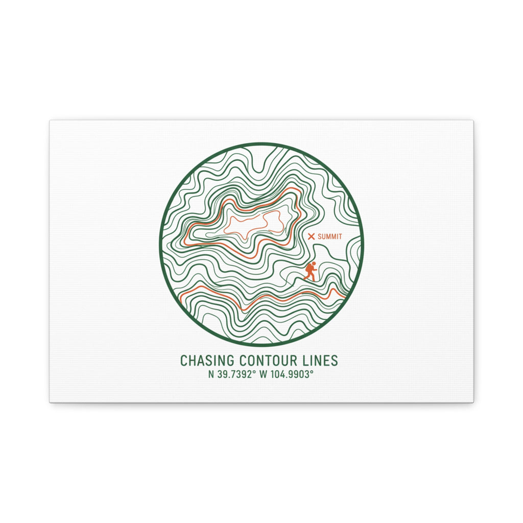 Chasing Contour Lines Topographic Canvas | topographic map print, contour line design