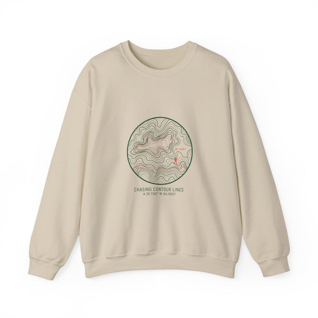 Topographic Contour Line Crewneck, topo apparel | terrain map print